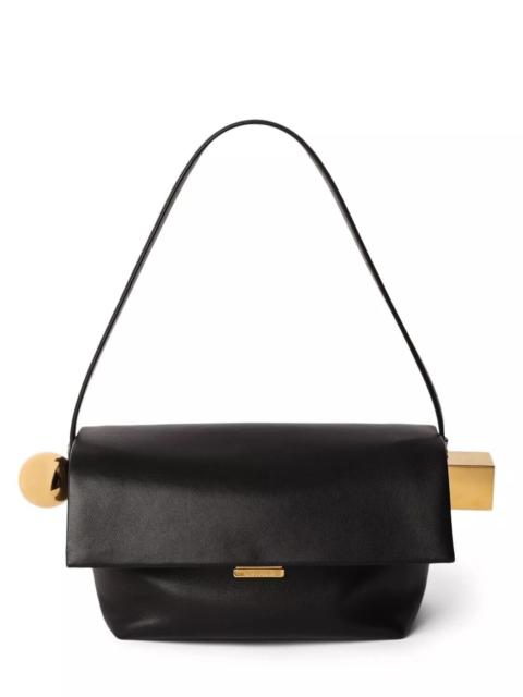 JACQUEMUS JACQUEMUS Le Rond Carre Black Leather Shoulder Bag New