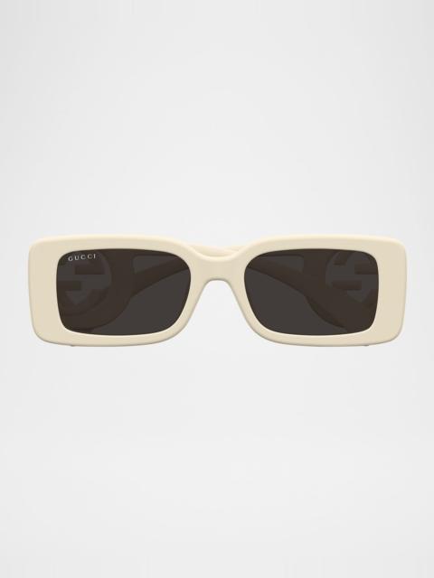 GUCCI Monochrome GG Rectangle Acetate Sunglasses