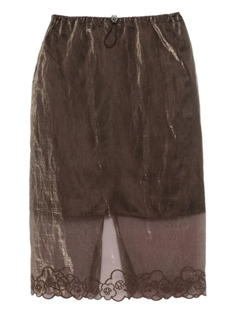 CECILIE BAHNSEN Midi Skirt With Waist Drawstring