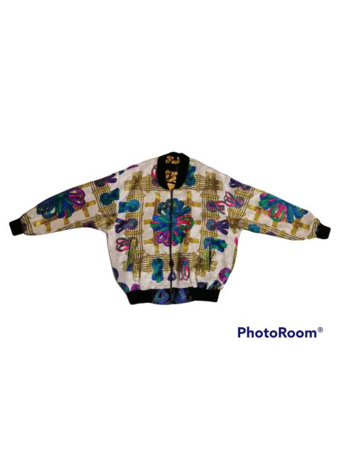 Other Designers Vintage - ITALIAN SILK LIGHT VARSITYJACKET BAROQUE GUCCI VERSACE STYLE