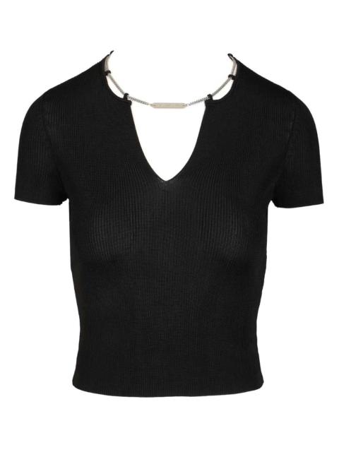 Alexander Wang Ss V-Neck Pullover With Nameplate Chain Dresses Black