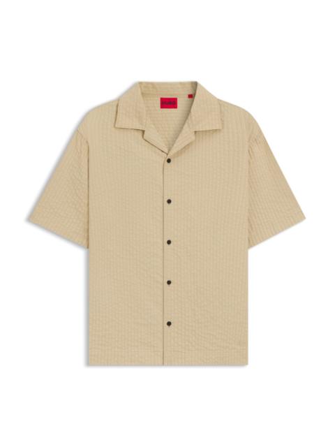 HUGO OVERSIZE-FIT SHIRT IN COTTON SEERSUCKER