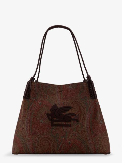 Etro Etro Coated Canvas Shoulder Bag With Paisley Jacquard Pattern