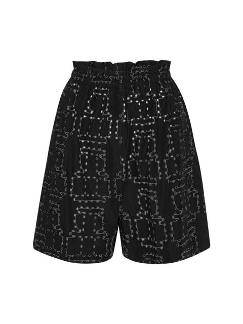 HENRIK VIBSKOV WAYBILL SHORTS - BLACK PUNCHED BOXES