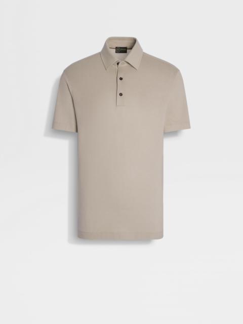 ZEGNA LIGHT TAUPE VELLUS AUREUM POLO SHIRT