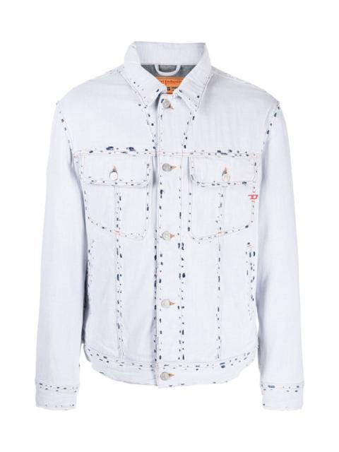 Diesel D-BARCY RIPPED DENIM JACKET
