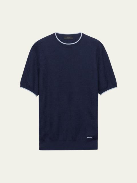 Prada Men's Silk-Cotton Mesh Sweater