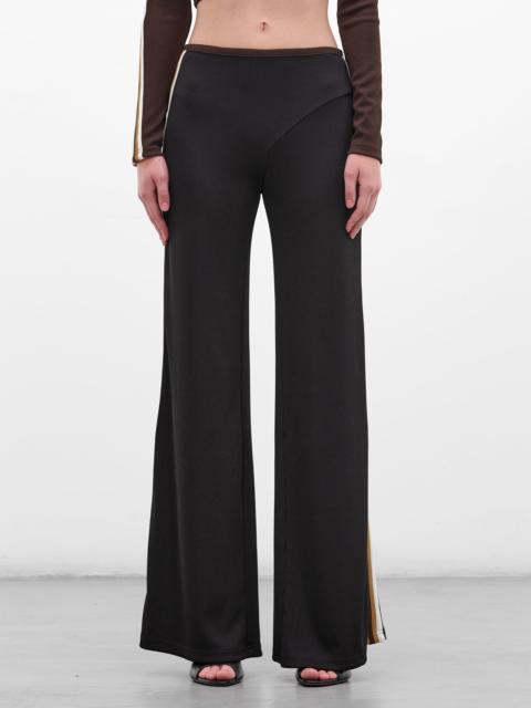 CHRISTOPHER ESBER Black Piped Rib-Knit Wide Pants