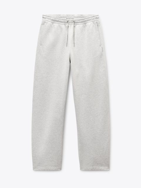Alexander Wang Grey Cotton Terry Sweatpant with Crystal Hotfix Drawcord