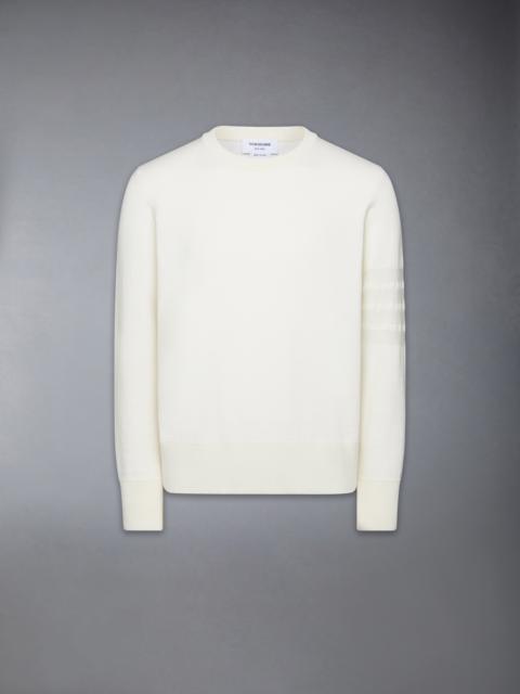 Thom Browne MERINO WOOL DOUBLE FACE 4-BAR CREW NECK PULLOVER