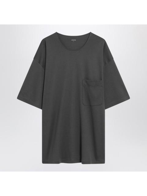 LEMAIRE Charcoal grey cotton and silk T-shirt