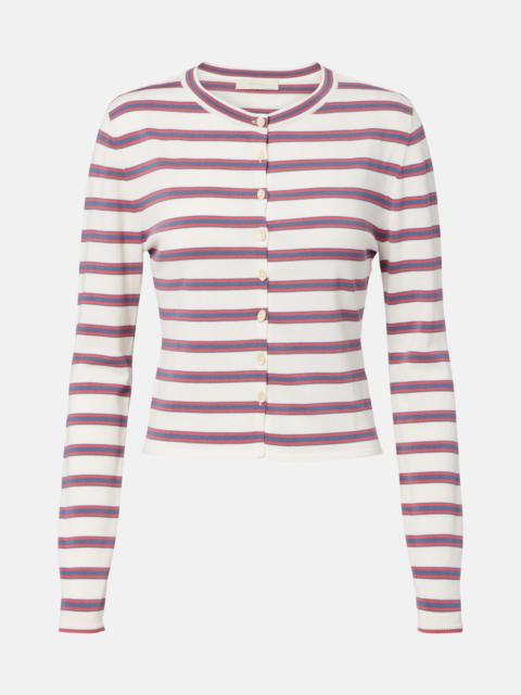 FAITHFULL Cinta striped cotton-blend cardigan
