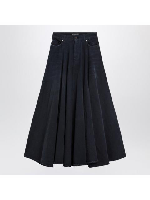 BALENCIAGA Balenciaga Navy Blue Maxi Godet Denim Skirt Women