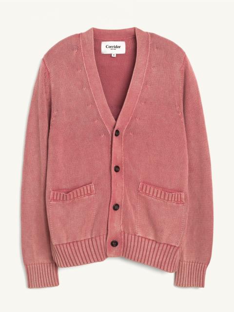 Corridor ACID WASH CARDIGAN - RED