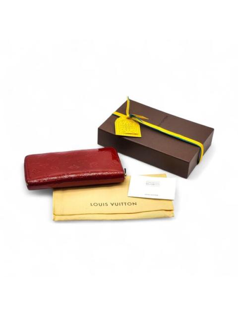 Louis Vuitton Louis Vuitton Vernis Patent Leather Monogram Zippy Wallet Red Complete with Box