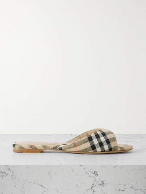 Burberry Checked Linen Slides