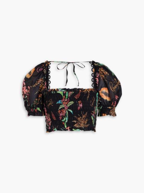 Charo Ruiz Liro cropped printed cotton-blend voile top