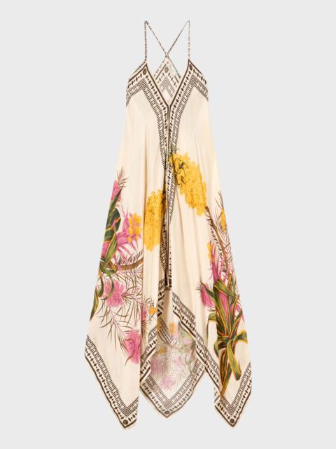 Blumarine LONG PRINTED TWILL DRESS