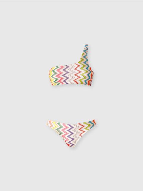 Missoni One-shoulder bikini with double ties