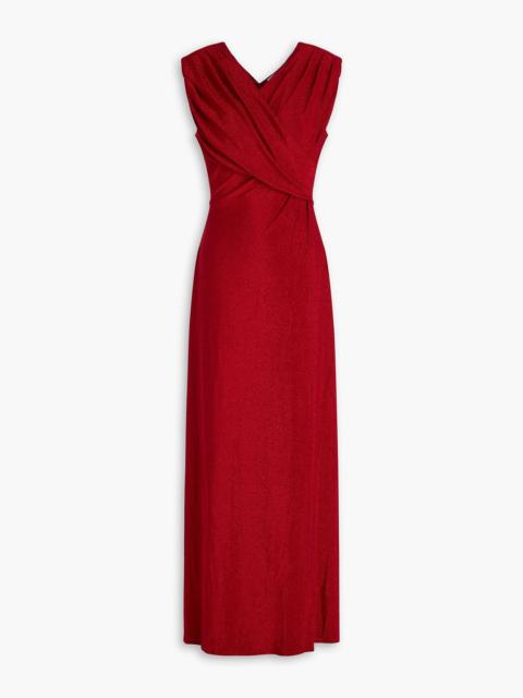 DIANE VON FURSTENBERG Tomas draped metallic jersey maxi dress