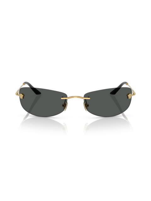 VERSACE Versace 60mm Rectangular Sunglasses in Gold at Nordstrom