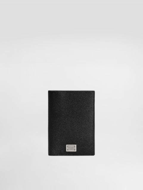 Dolce & Gabbana Calfskin passport holder with logo tag