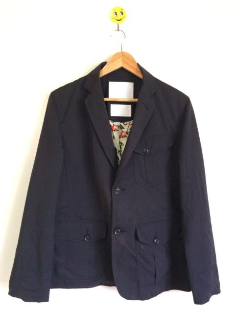 White Mountaineering White mountaineering black linen blazer