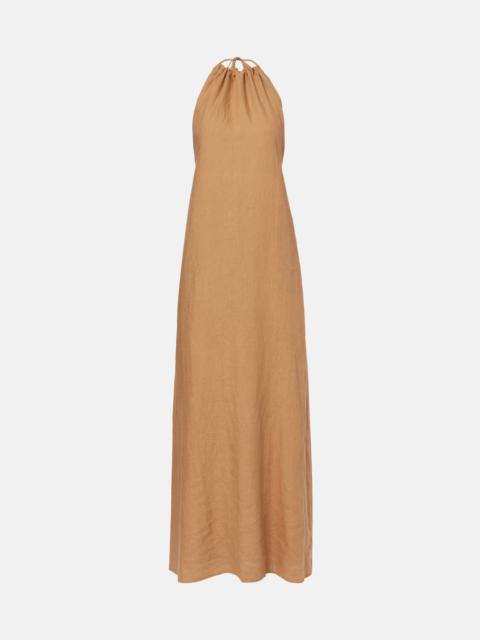 NILI LOTAN Lelia halterneck linen maxi dress