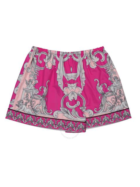 Versace Ladies Baroque Print Cotton Blend Shorts