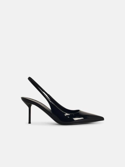 PARIS TEXAS 'LISIA' BLACK LEATHER SLINGBACKS