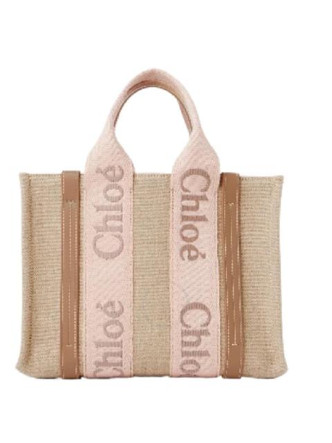 Chloé Chloe Woody Linen Canvas Tote
