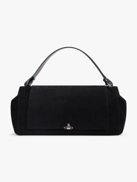 Vivienne Westwood HAZEL XL SUEDE HANDBAG | BLACK