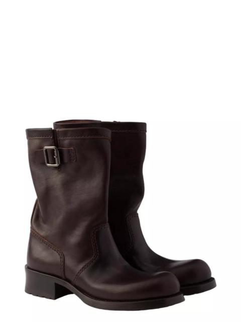 Prada Women's Leather Mid-Calf Boots