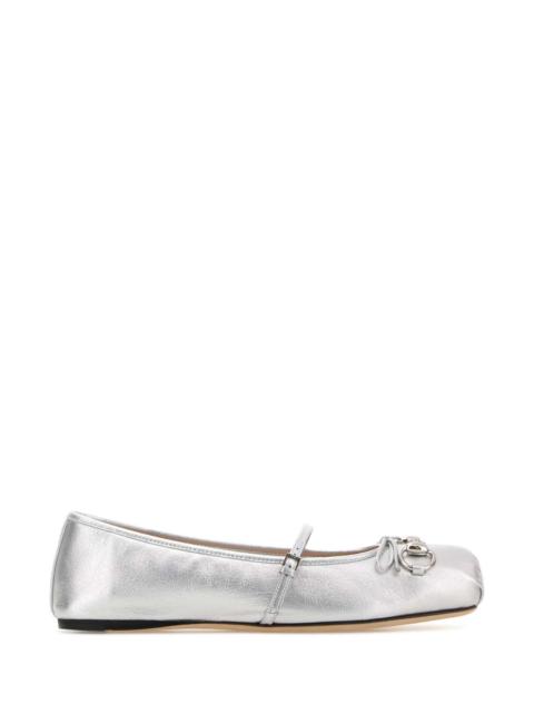 GUCCI Gucci Women Silver Leather Ballerinas