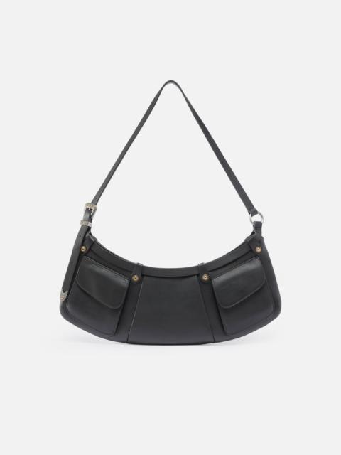 PINKO POCKET BODY BAG LARGE SHOULDER BAG IN LEATHER WITH POCKETS