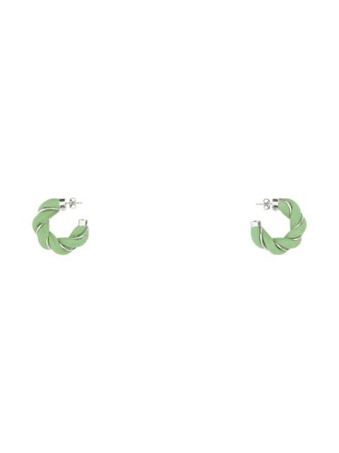 Bottega Veneta Pastel Green Nappa Leather And 925 Silver Earrings