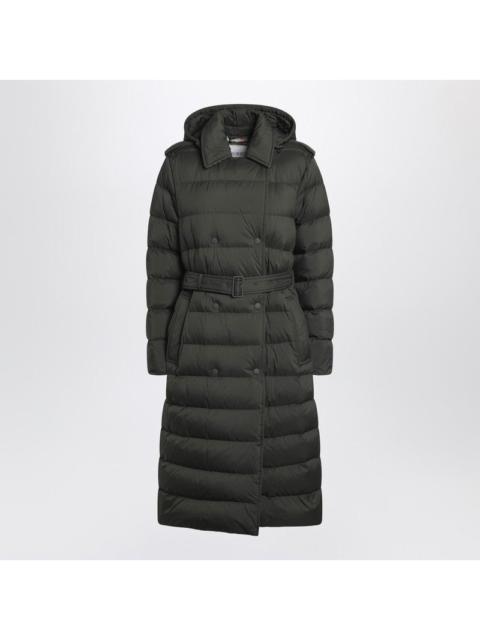 Burberry Burberry Dark Green Double-Breasted Padded Coat With Belt Women