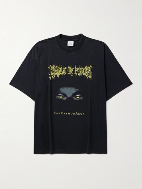 VETEMENTS Oversized Printed Cotton-Jersey T-Shirt Black