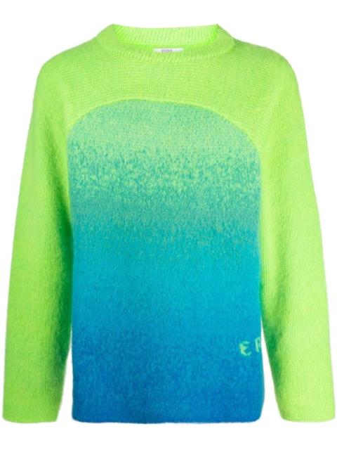 ERL Gradient Rainbow intarsia-logo jumper