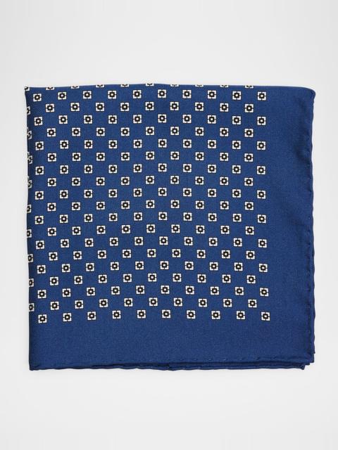 Brunello Cucinelli Men's Geometric Silk Pocket Square