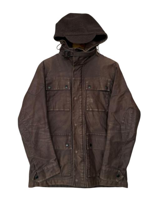 Mackintosh Multipocket Zipper Brown Hoodie Jacket
