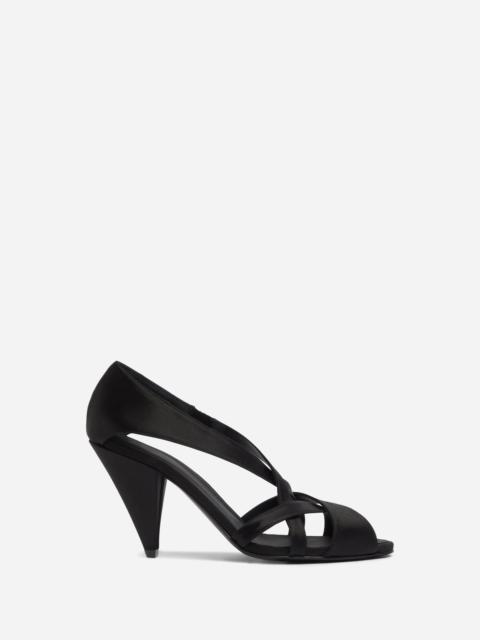 CO Open Toe Heeled Sandal in Satin