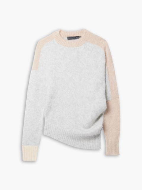 Proenza Schouler Asymmetric color-block brushed-knit sweater