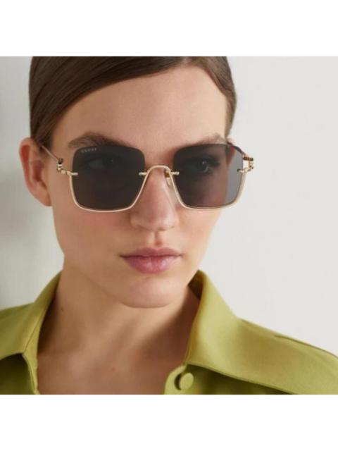 GUCCI NEW GUCCI GG1279S 001 GOLD/GREY WOMEN SUNGLASSES GUCCI