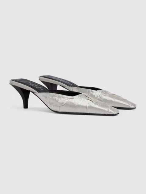 GUCCI Gucci Crystal G Fabric Mules