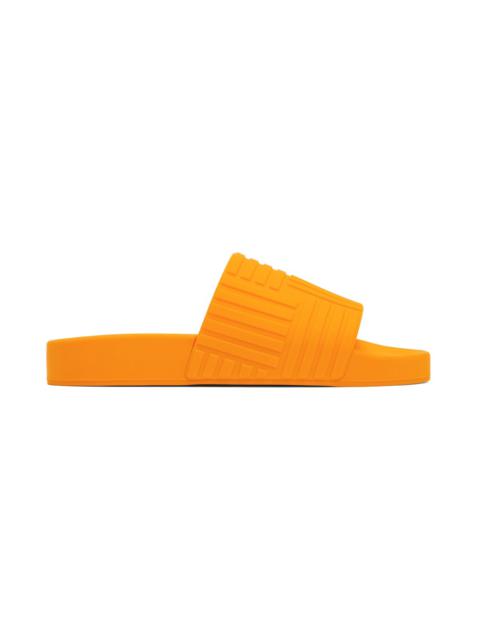 Bottega Veneta Orange Rubber Slides