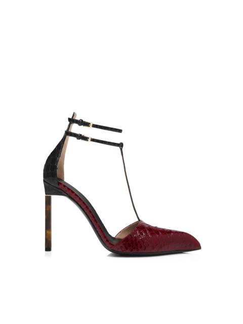 TOM FORD PRINTED PYTHON T STRAP PUMP