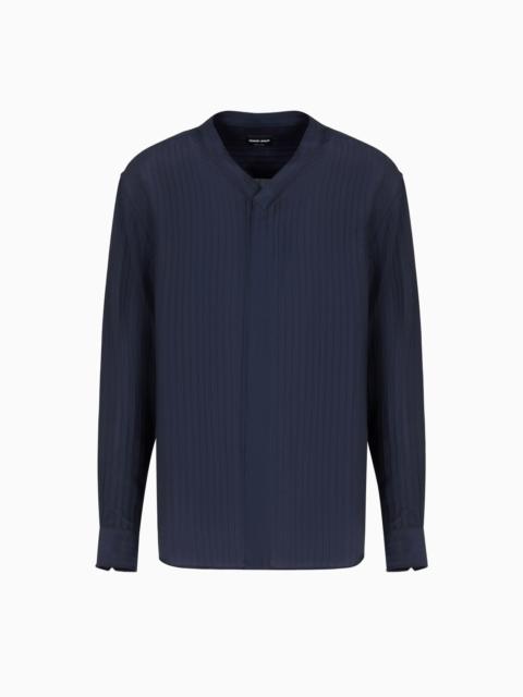 GIORGIO ARMANI VISCOSE AND SILK JACQUARD SHIRT