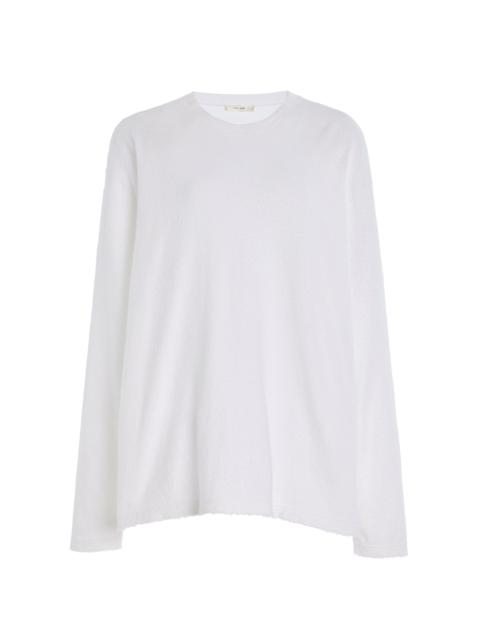 The Row Kabira Cotton Fleece Long Sleeve Top white