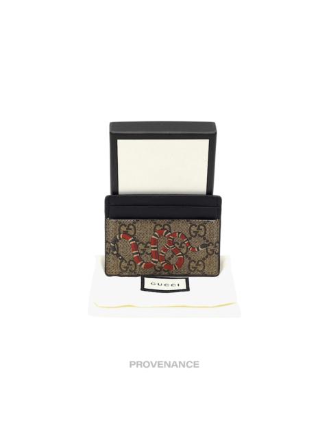 Gucci GG Supreme Card Holder Wallet - Kingsnake Brown